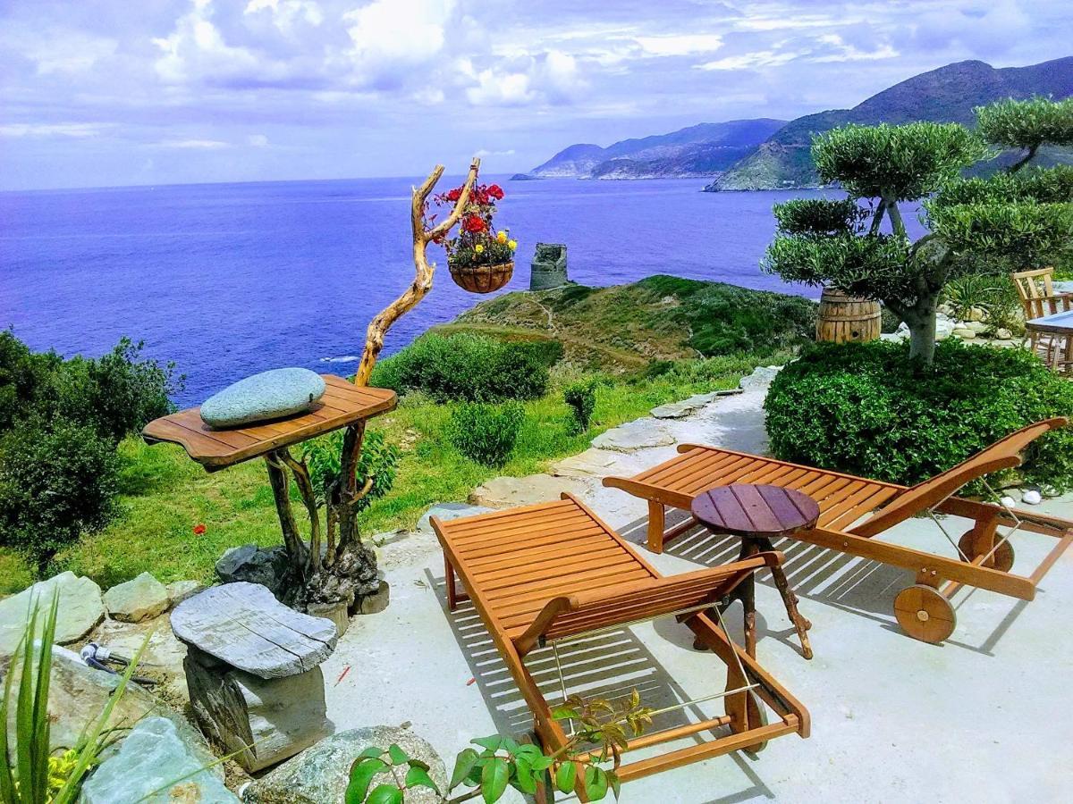 Coin De Paradis Vue Dominante Sur Mer, Montagne Et Tour Genoise Avec Jacuzzi Pino Exteriér fotografie